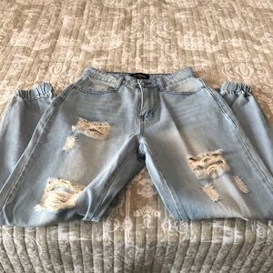 High waisted jogger jeans